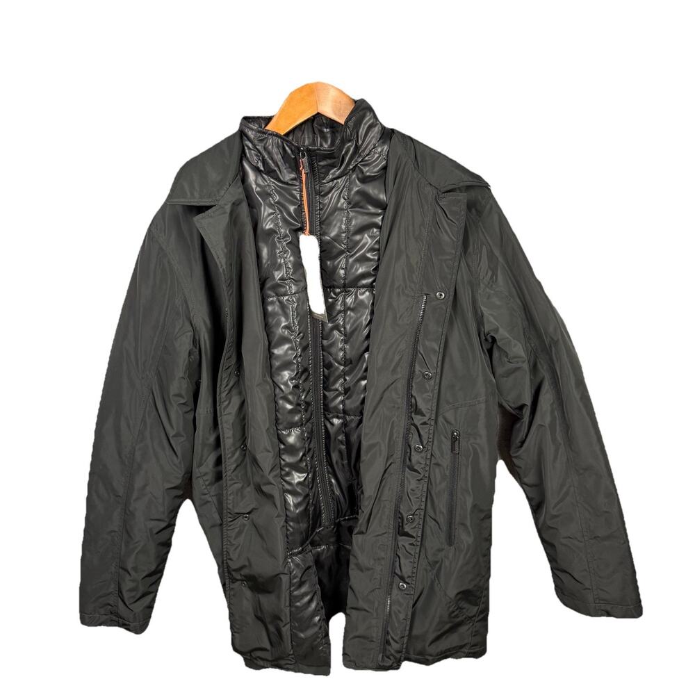 T-Tech by Tumi Mens Insulated Puffer Jacket‎ Zip Snap Black Outdoor M Gorpcore - Picture 2 of 10